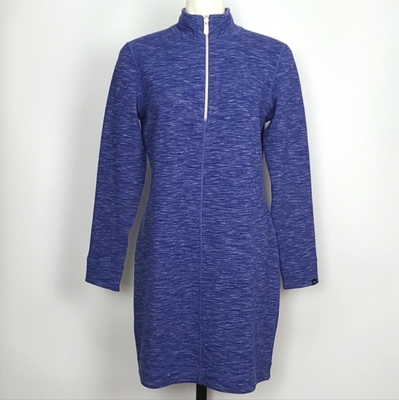 Tommy Bahama Reversible Heathered Blue Stretch Mid Zip Cotton Blend Size Small - Picture 4 of 10